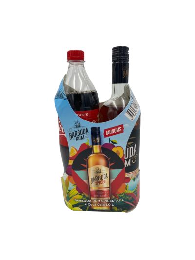 Ruma komplekts Barbuda Rum Spiced + Coca-Cola 1L