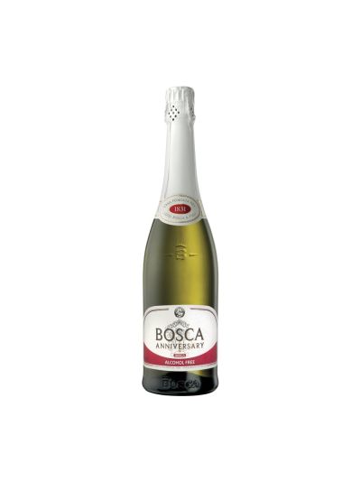 Bezalkoholisks dzirkstošais vīns Bosca Anniversary White Semi-dry