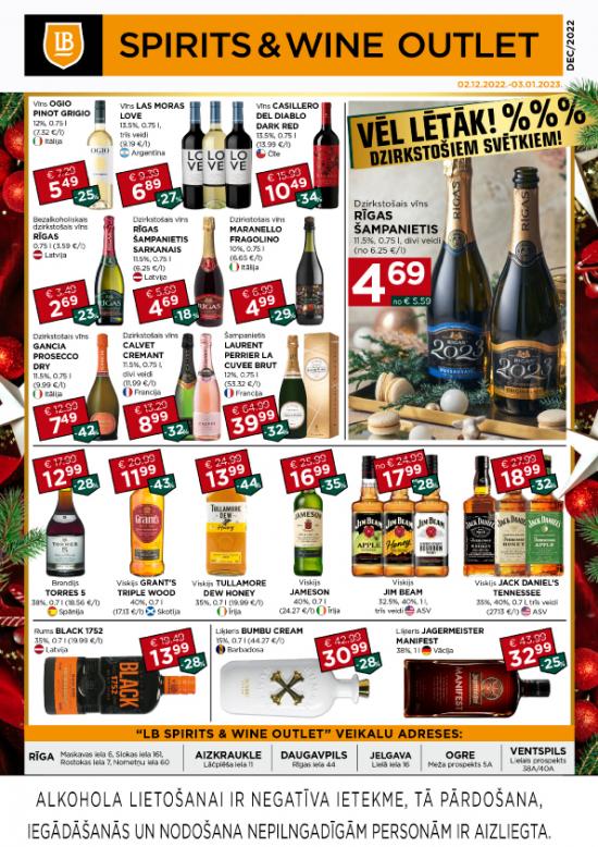 LB Spirits&Wine Outlet akcijas buklets DECEMBRIS 2022 (cenas var atšķirties no cenām e-veikalā)