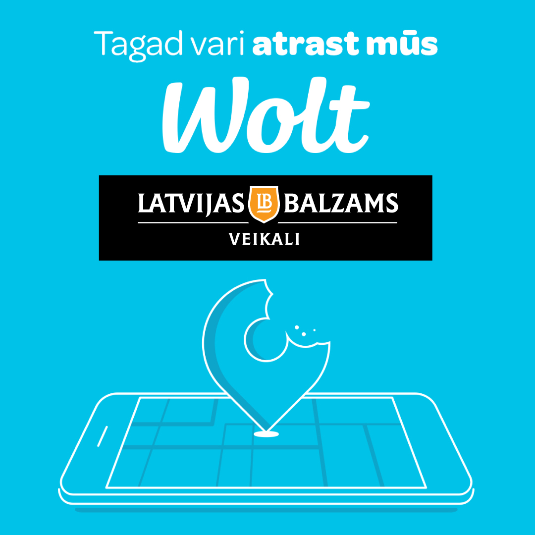 Latvijas balzams veikali tagad WOLT aplikācijā!